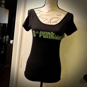 EUC Delia’s Flirty Black Softie Tee T-Shirt Sz XS